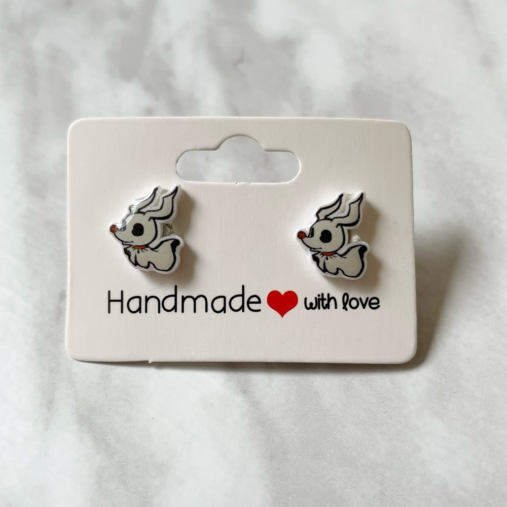 🎉 New Handmade The Nightmare Before Christmas Zero earrings set